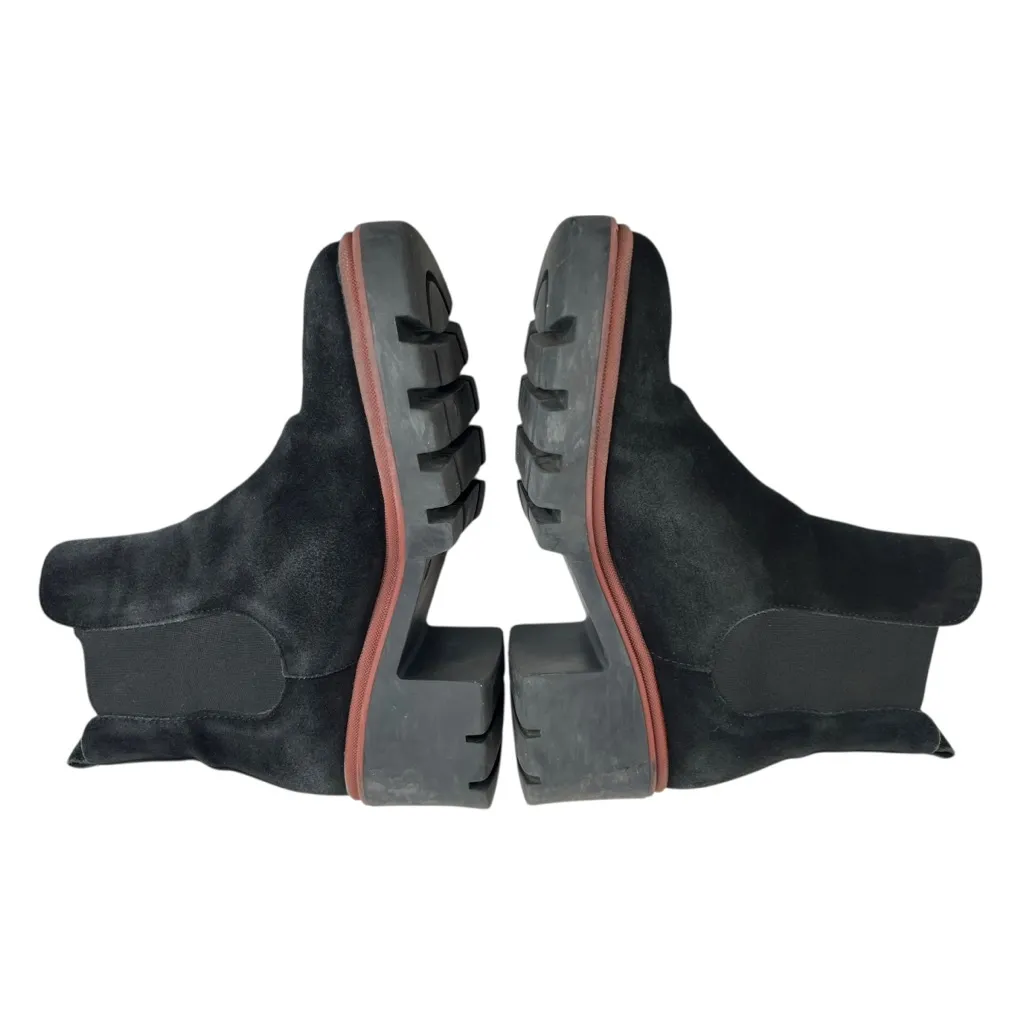 Antonio de Faria Black Suede Chunky Heeled Chelsea Boots Size 8 - Image 9