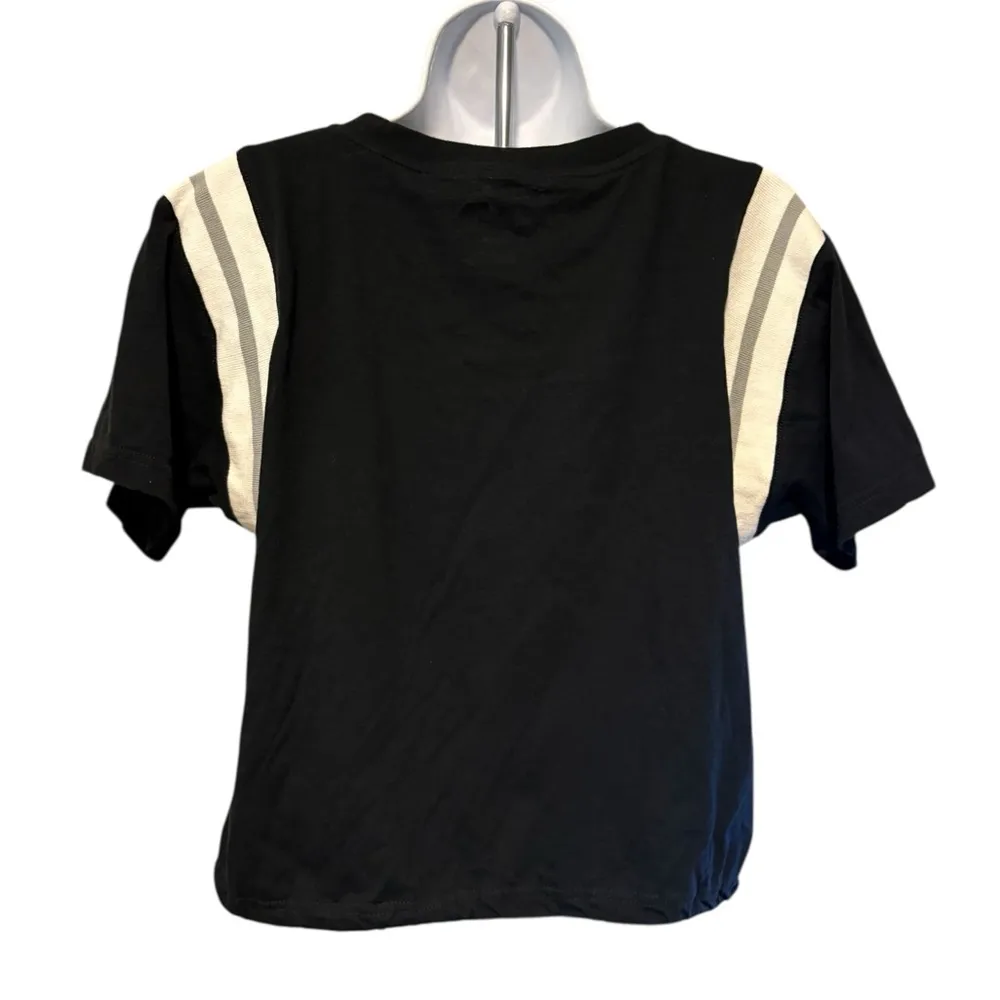 Women’s Wear By Erin Andrews Las Vegas Raiders Short Sleeve Crop Top XL Black - Image 3