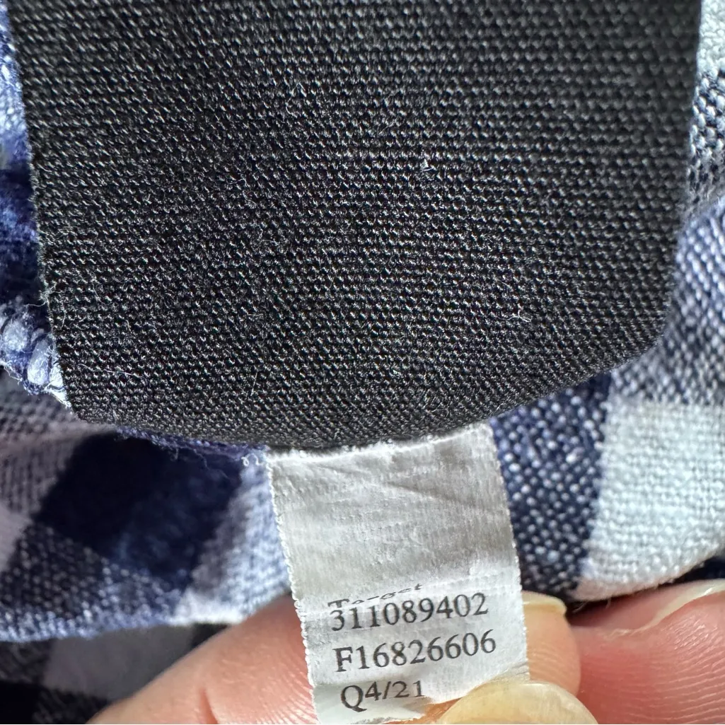 Who What Wear Sleeveless Lace-Up Dress in Navy Gingham, Medium - Image 9