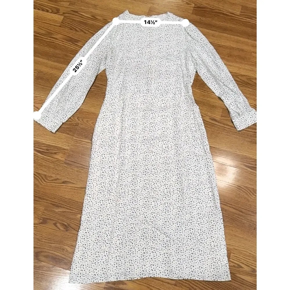 Goop G. Label White CITRINE PRINTED long sleeve midi DRESS size 12 - Image 9