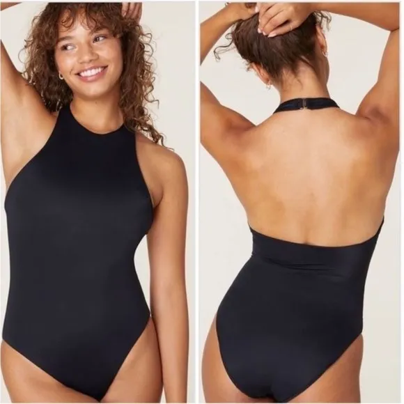 NWT Andie The Luzon Eco One Piece Swimsuit Open Back Modest Black Removable Cups - Image 2