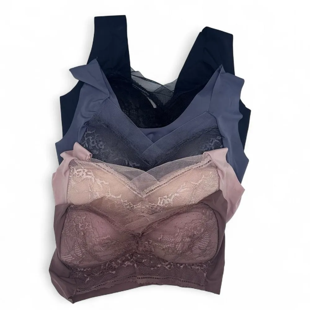 Unbranded Mauve Beige Seamless Wireless Lightly Padded Bra Bralette size 2XL Pink - Image 3