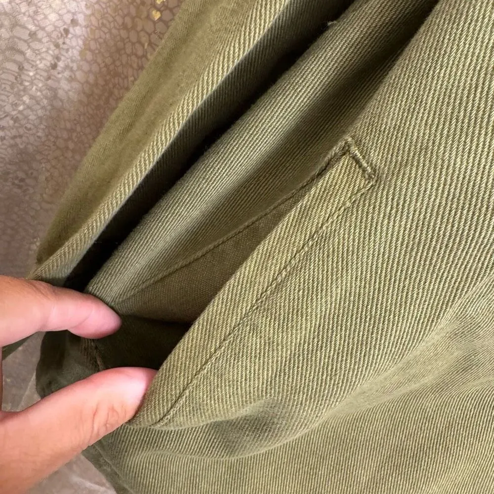 Idyllwind Olive Green Gold Stich Military Style Zip Jacket Medium - Image 7