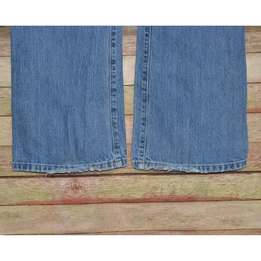 Southern Stitch Ladies Straight Leg Embroidered Denim Blue Jeans Size 33 33R - Image 11