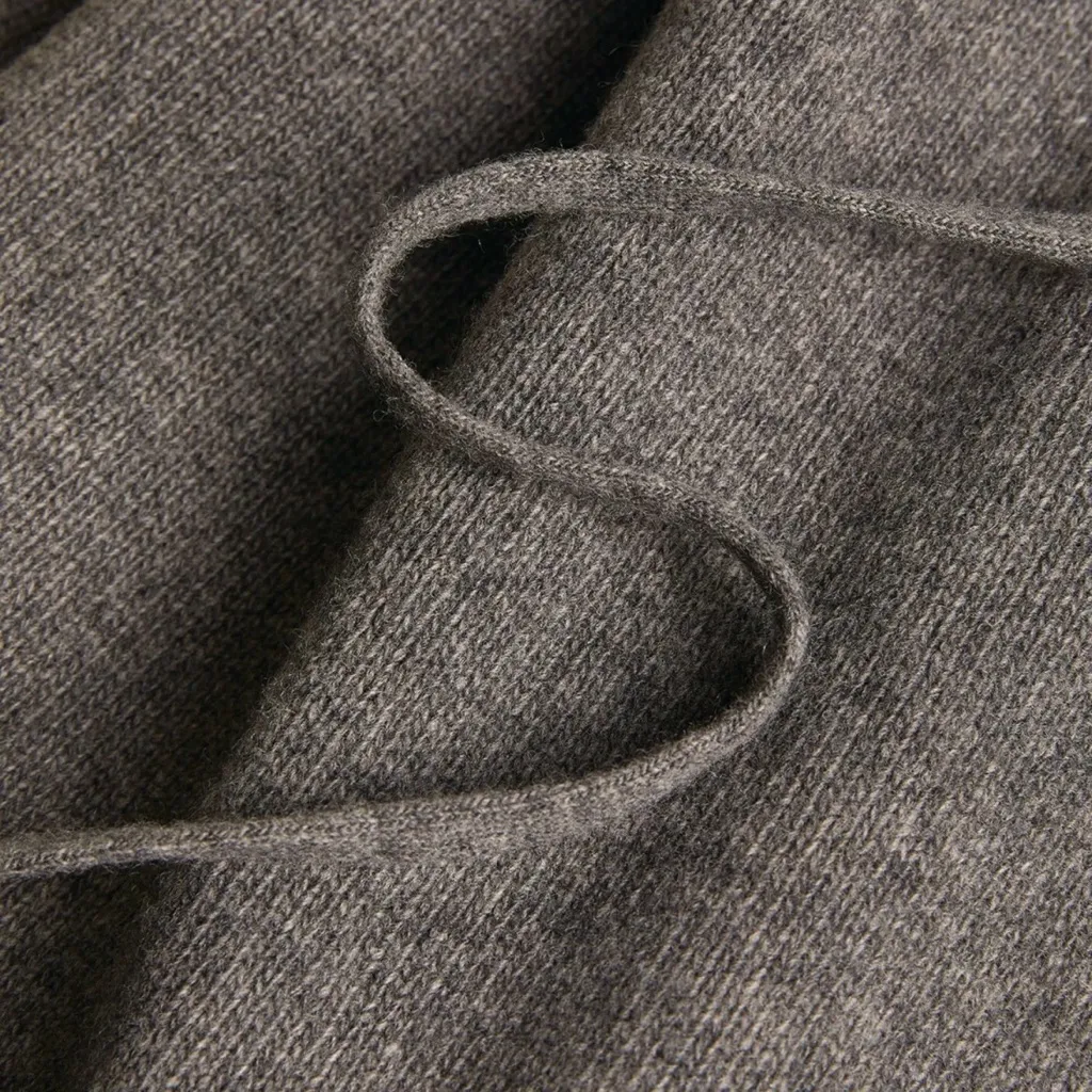 Theory Raglan Sleeve Wool-Cashmere Knit Midi Dress in Grey Melange, Size L, NEW - Image 5