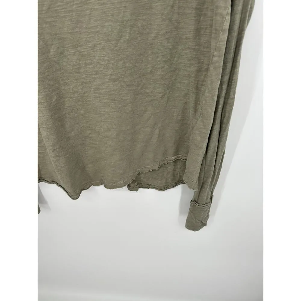 We The Free Arden Extra Long Cotton Top In Washed Army Long Sleeve Women XS - Image 4