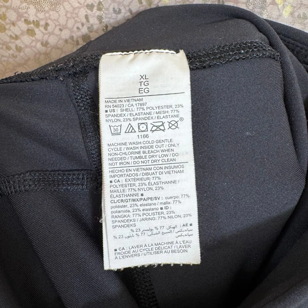 Old Navy Black Mesh Panel Powersoft Cropped Athletic Leggings XL - Image 4