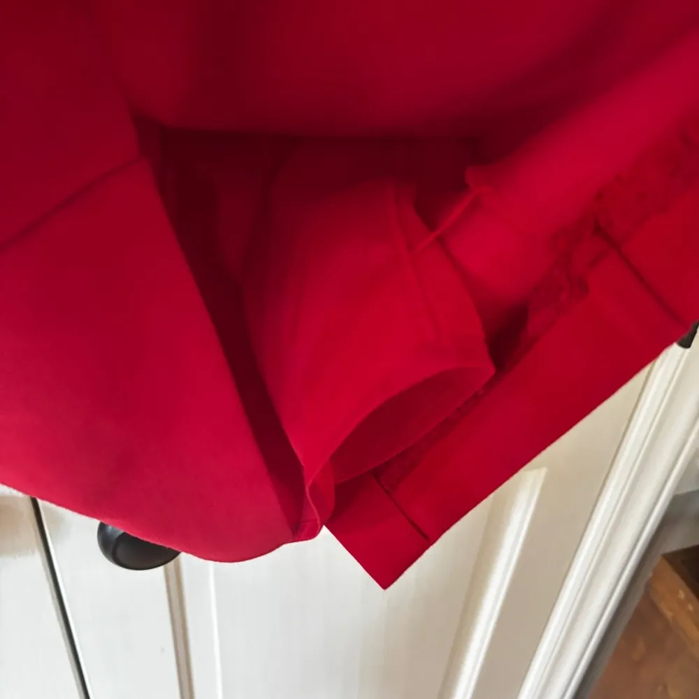 Trina Turk Begonia Bell Sleeve Midi Dress Red Sheath Size 2 Gold Zip Knee Length - Image 9