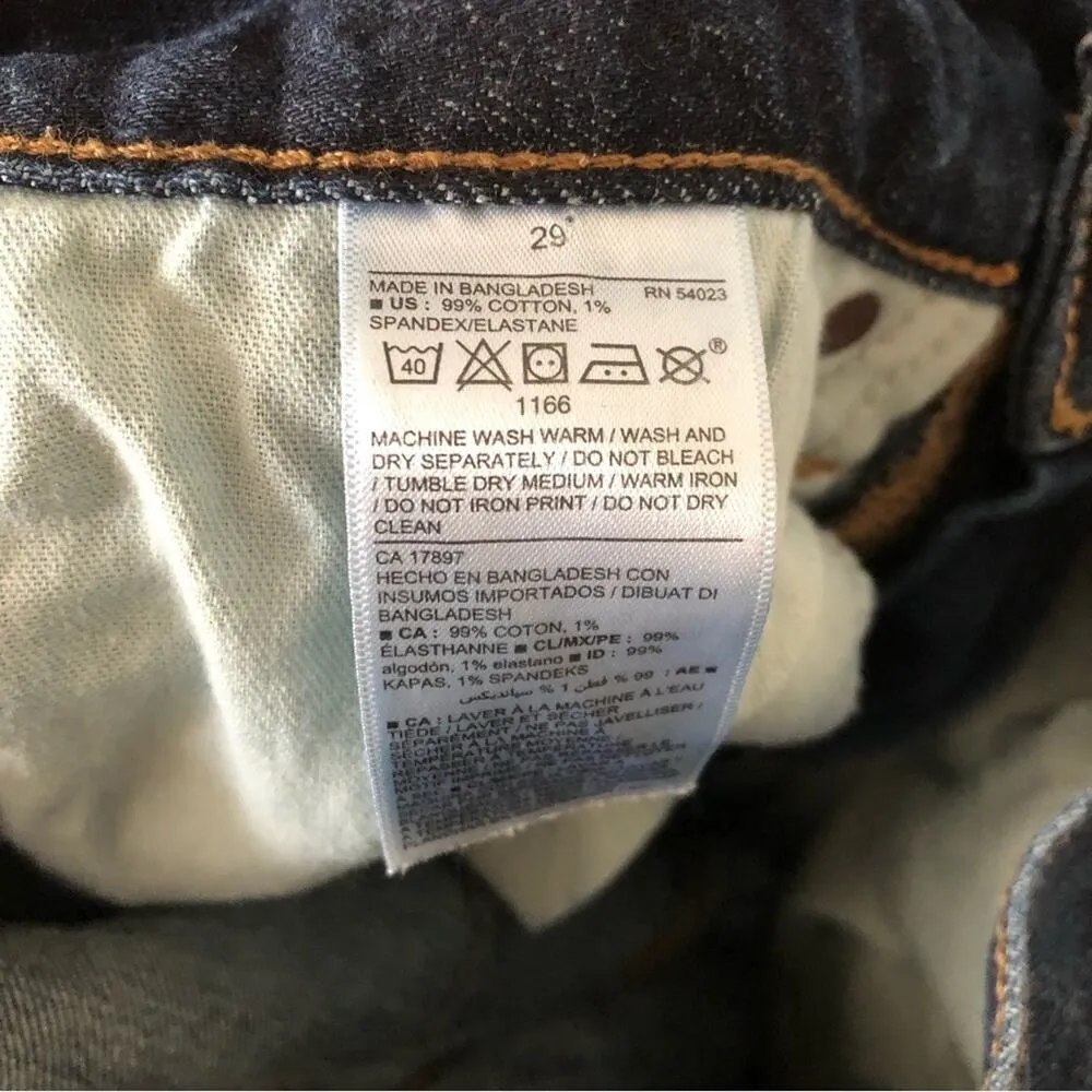 Old Navy Slim Flex Dark Blue Denim Distressed Cut Off Bermuda Jean Shorts - Image 5