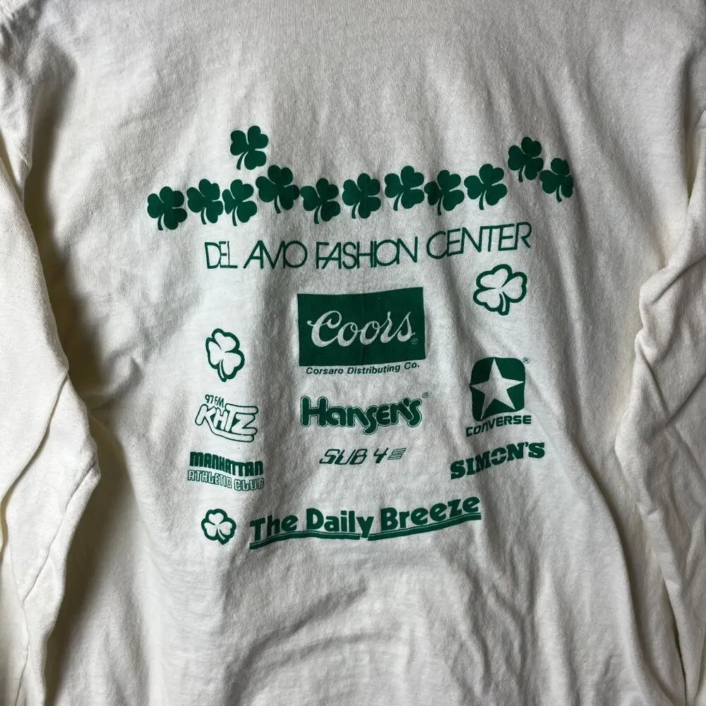 Tom Sullivan's St Patrick's Day T Shirt 1984 Vintage 80s Cream Small Solid Logo - Image 6