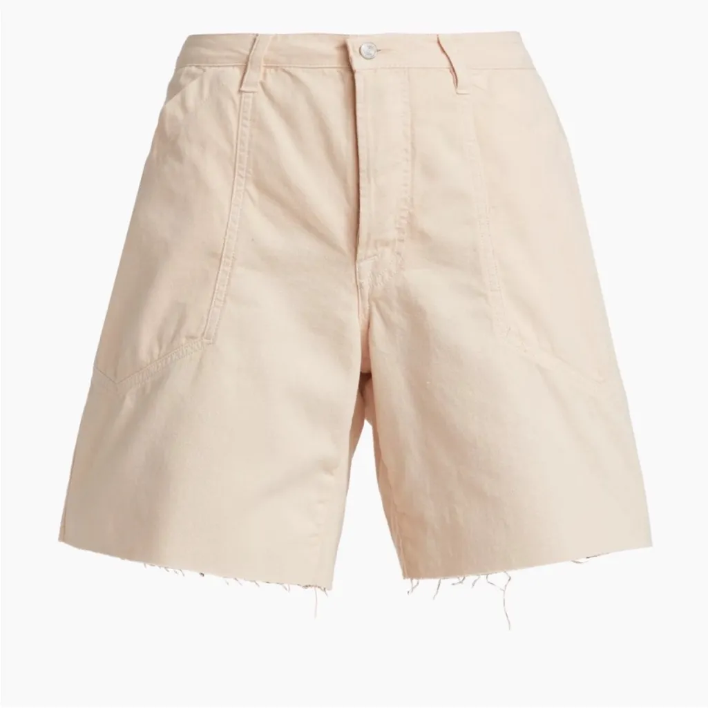 Frame Slouch Patch Pocket Shorts Raw Hem Washed Nude Pink Womens Size 28 - Image 2