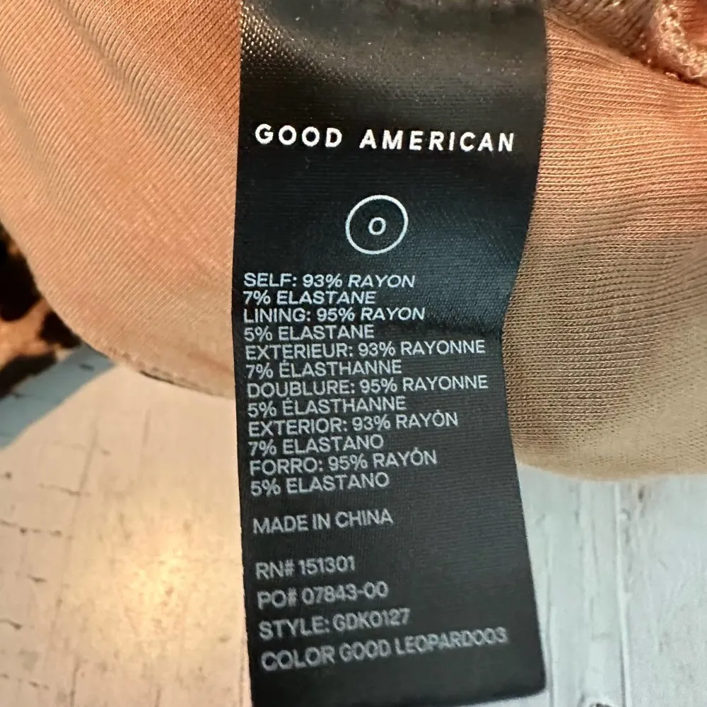 Good American Button Front Leopard Midi Stretch Knit Dress Size XS - Image 6