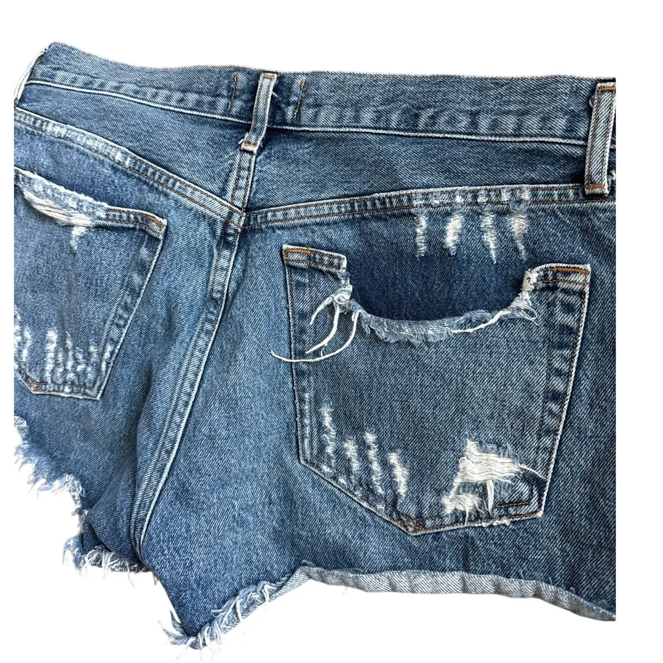AGOLDE Parker‎ Vintage Cutoff Organic Denim Shorts in Rock Steady Size 29 - Image 9