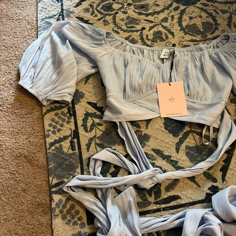 Hello Molly Danced Until Four Crop Top Steel Blue 4 - Image 7