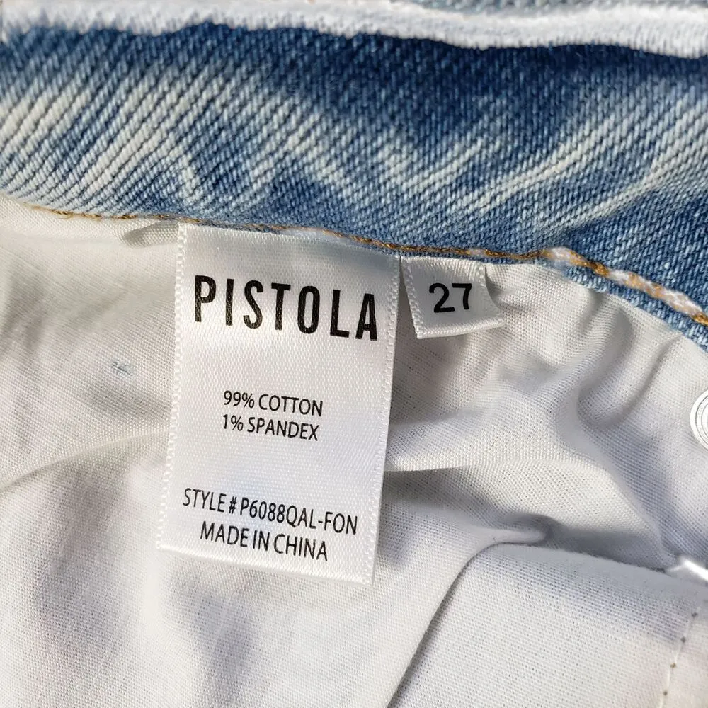 Pistola Lennon Bootcut Jeans Womens 27 Denim High Rise Distressed Fray Hem Crop - Image 5