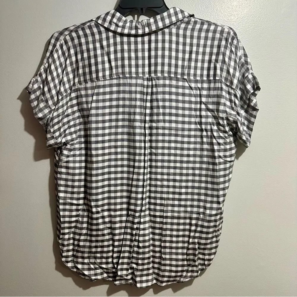 Como vintage  Gray White Button Down Shirt Boxy Fit (1047) - Image 4