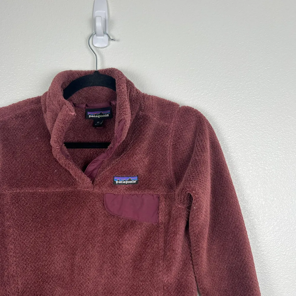 Patagonia Women's‎ T Snap Fleece Pullover Maroon Sz S - Image 3