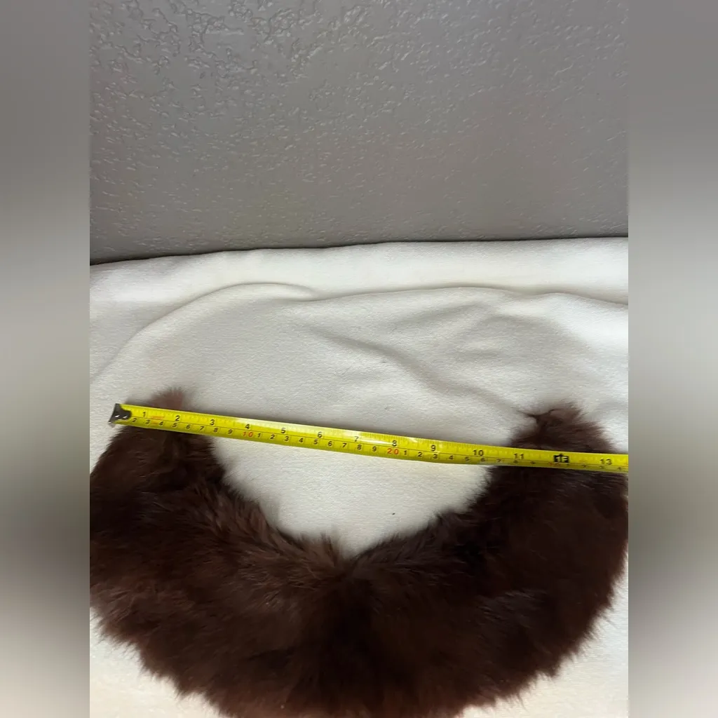 Vintage 1950s Brown Mink fur Collar Japan made - Image 3