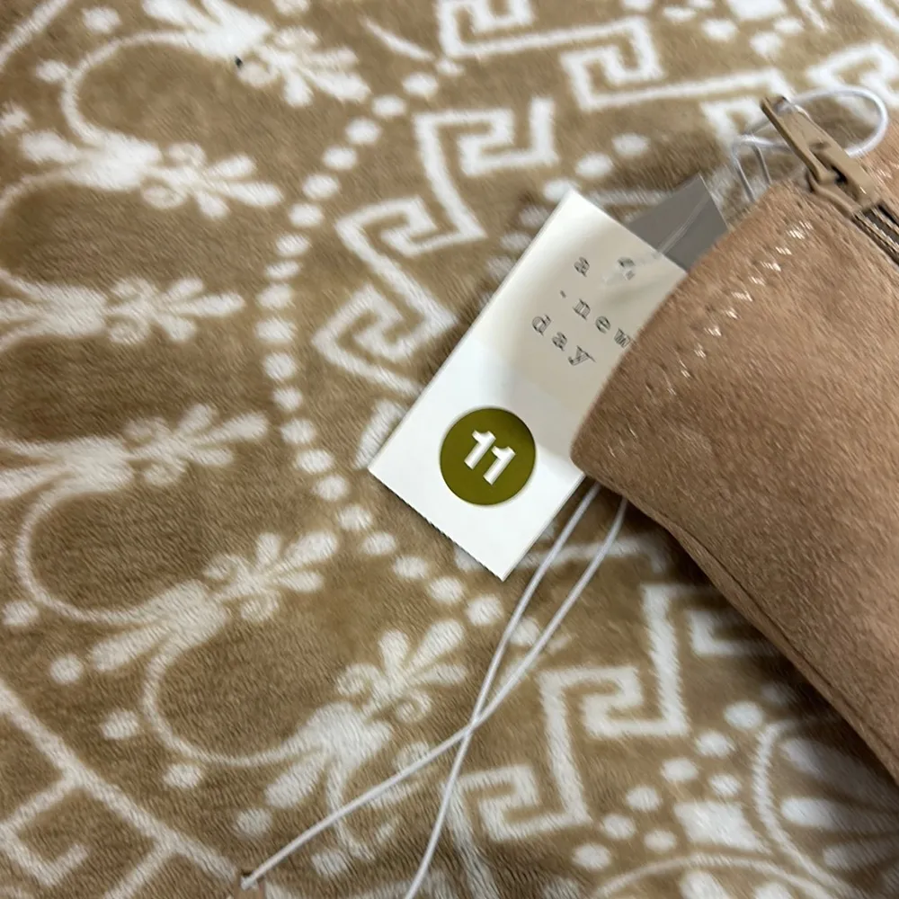 A New Day  Tan Heeled Boots with Rounded Toe - Image 2