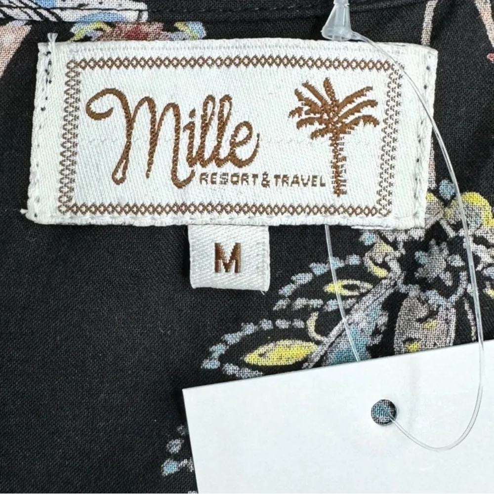 Mille Black Floral Paisley Print Mini Dress Size M Size M - Image 5