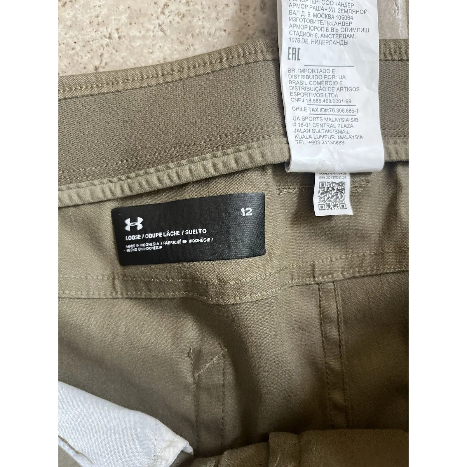 Under Armour Rip Stop Pants Dark Tan Sz 12 Loose Outdoor Hiking - Image 4