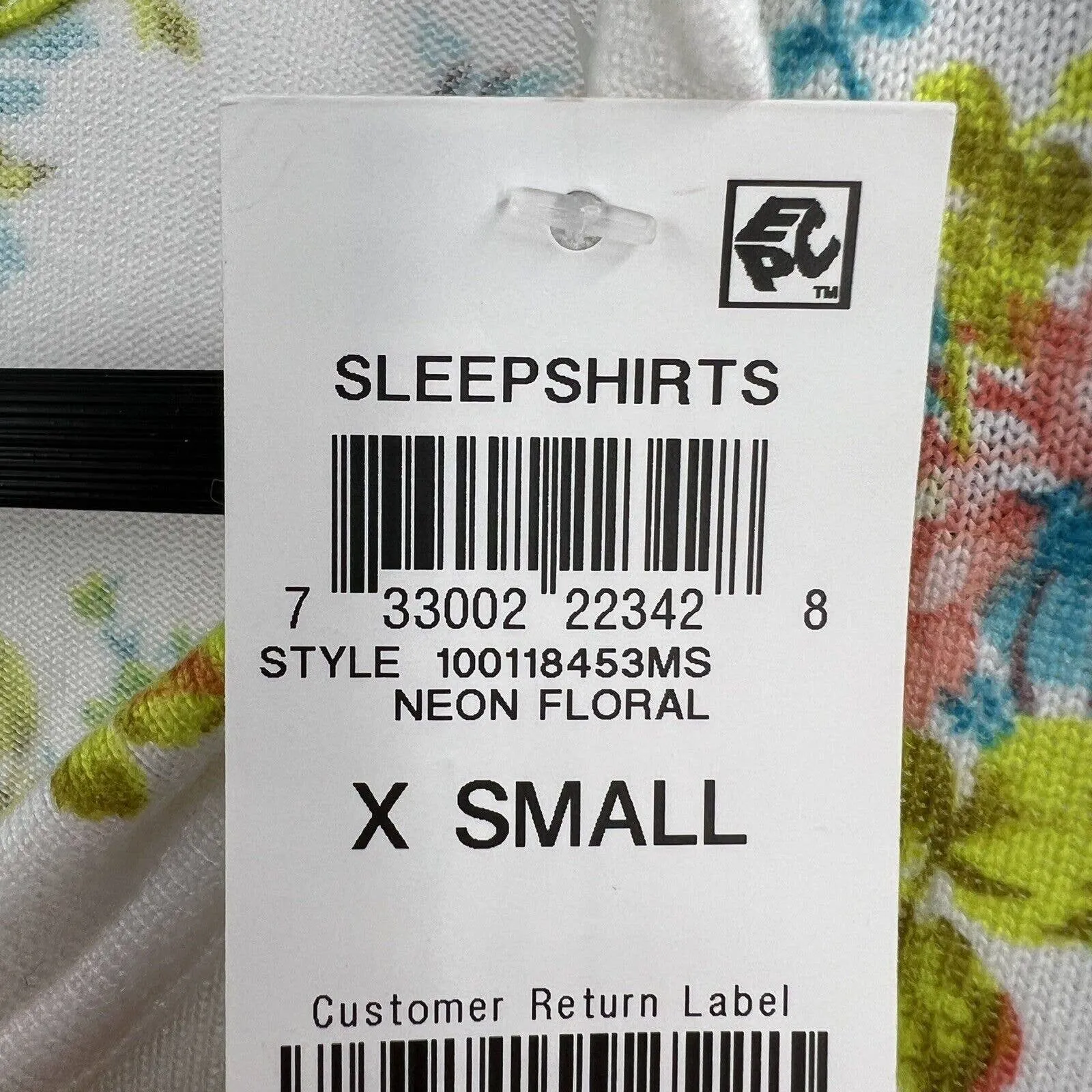 Jenni Printed‎ Sleep Shirt Neon Floral Size XS New - Image 4