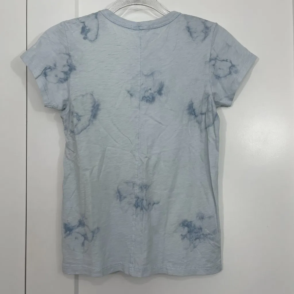 Rag + Bone XS Blue Pima Cotton Short Sleeve Tie Dye T-Shirt - Image 7