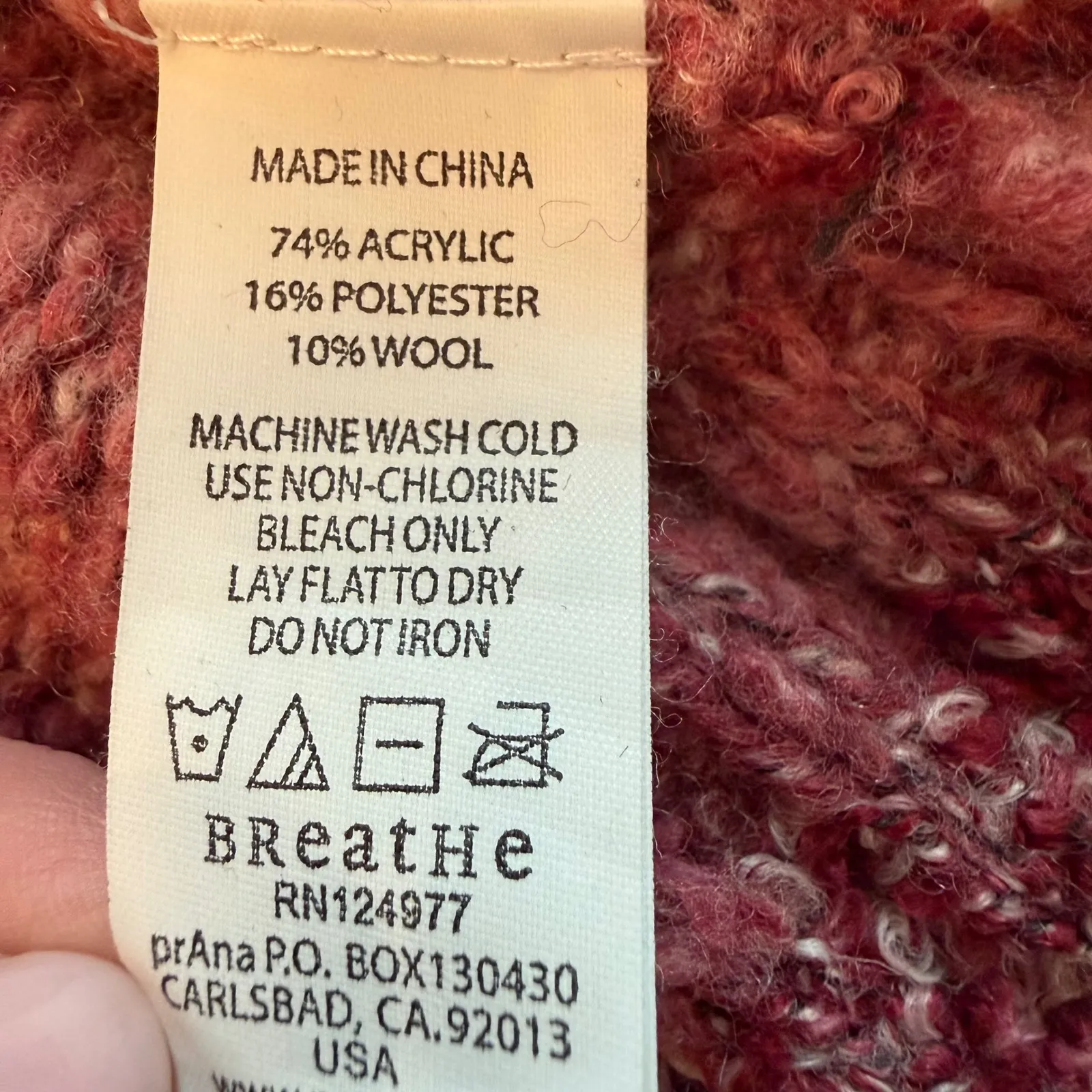 Prana Rhonda Duster Open Front‎ Cardigan Wool Blend Pink Red Size Small - Image 8