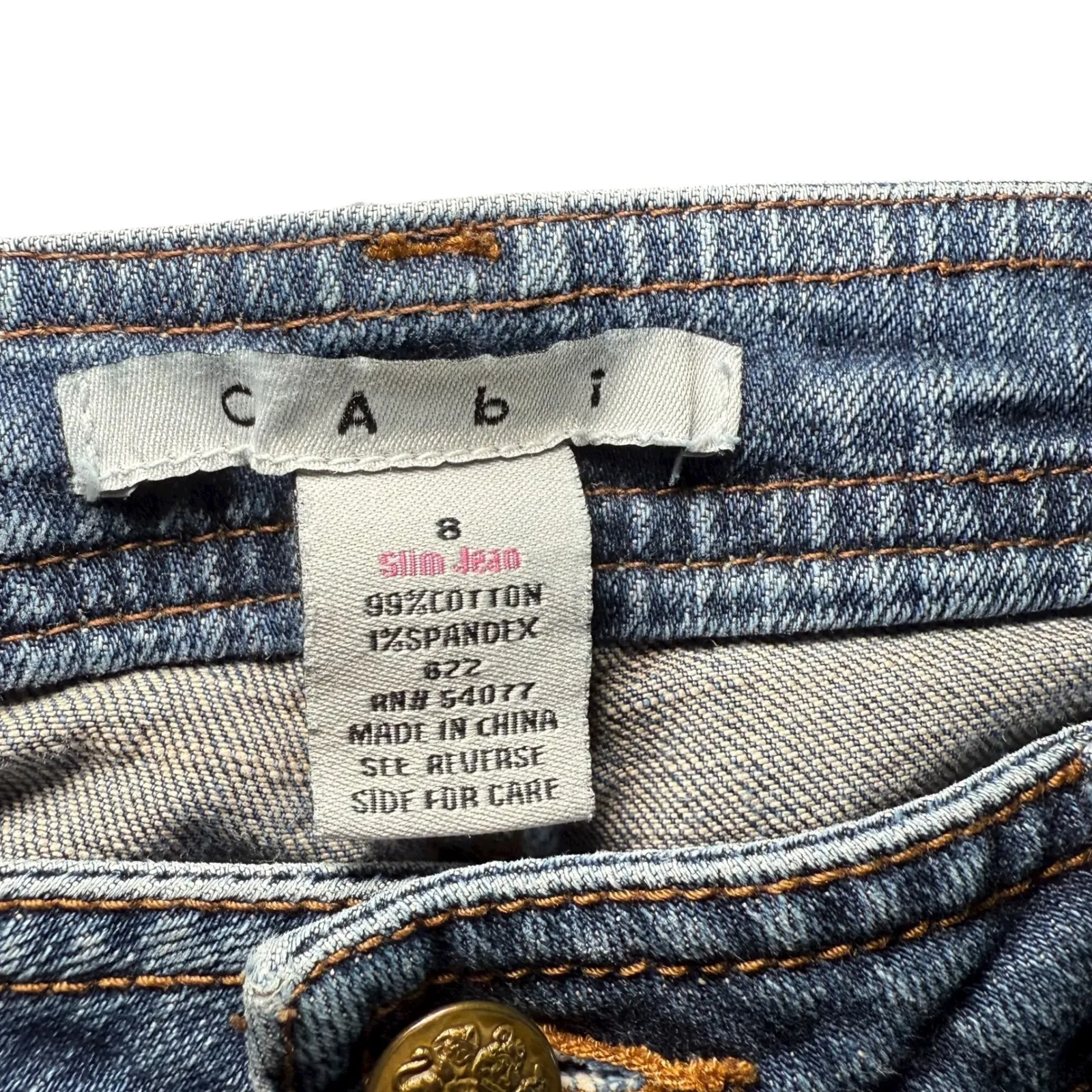 Cabi Slim Jean Denim Jeans Womens‎ Size 8 Light Wash Cotton Blend Casual - Image 2