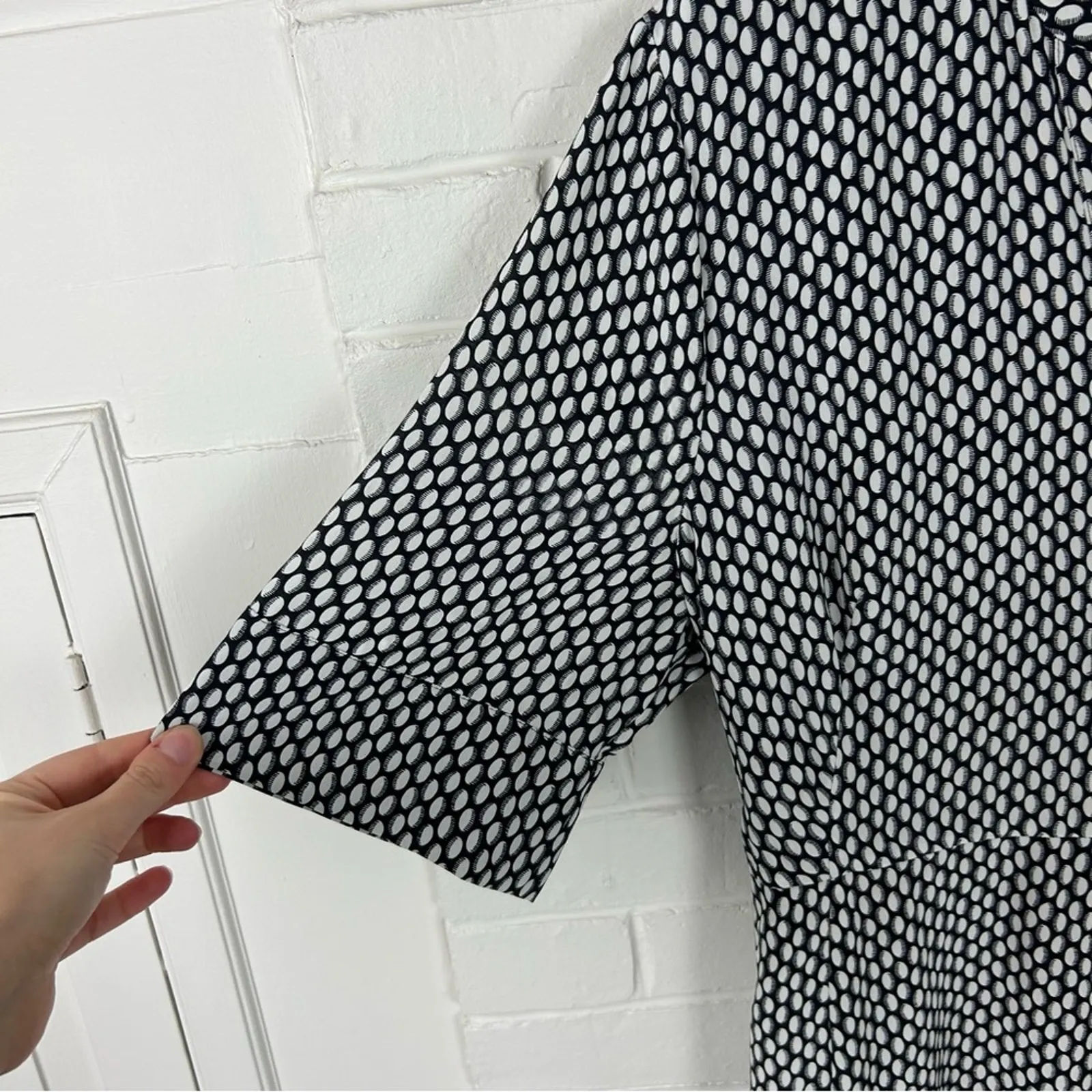 L.K.Bennet London Lorenna Silk Black / White Printed Jumpsuit Size 12 - Image 15