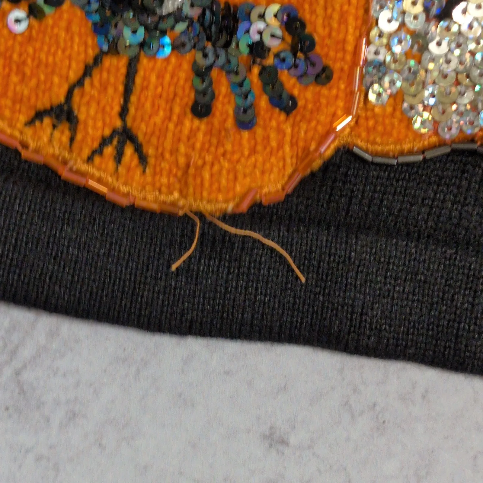 Berek Halloween Cardigan Pumpkins Bats Spiders Spiderweb Buttons Sequins Beads M Black Size M - Image 12