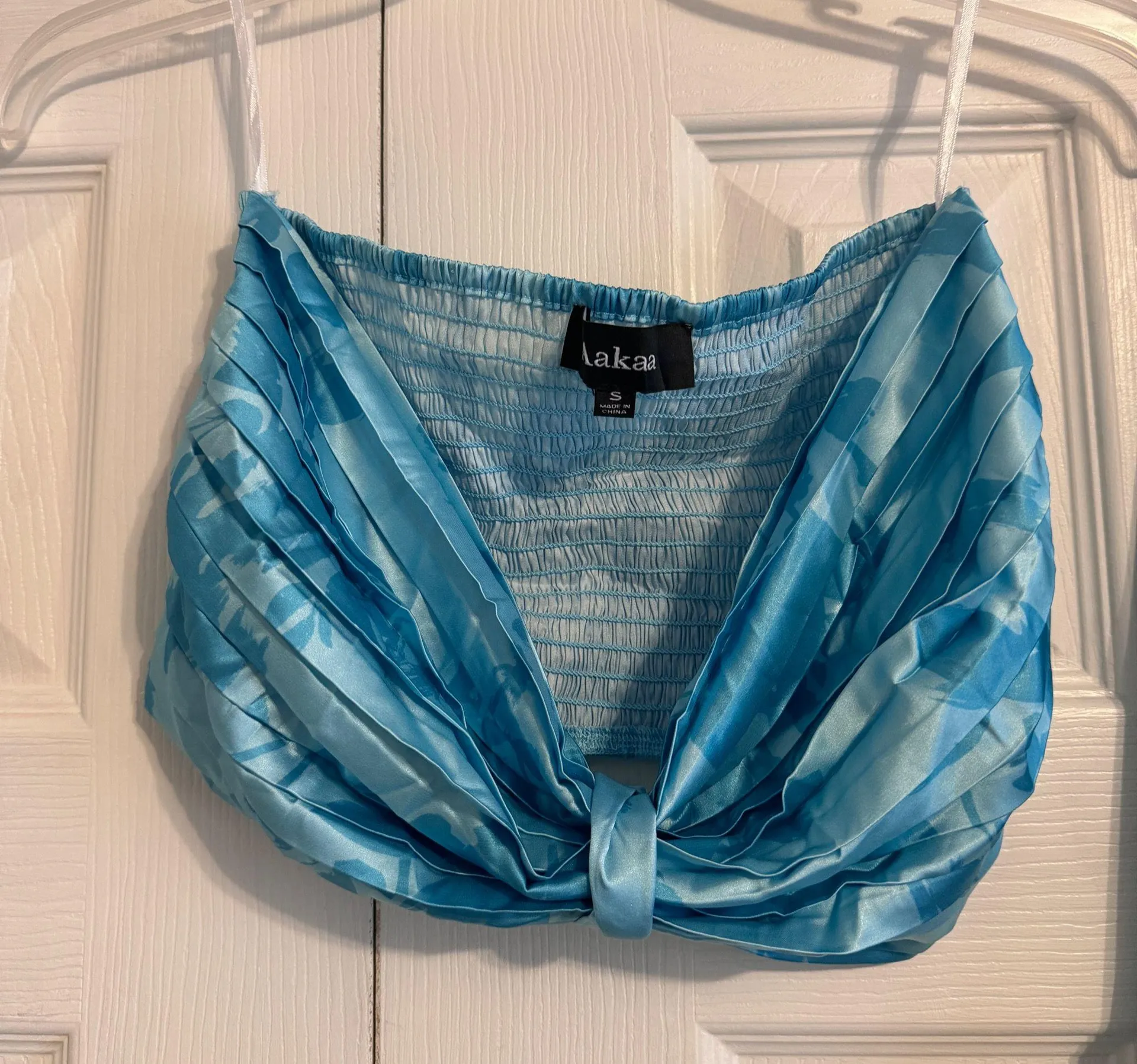 Blue Pleated Two Piece Skirt Set - Image 4