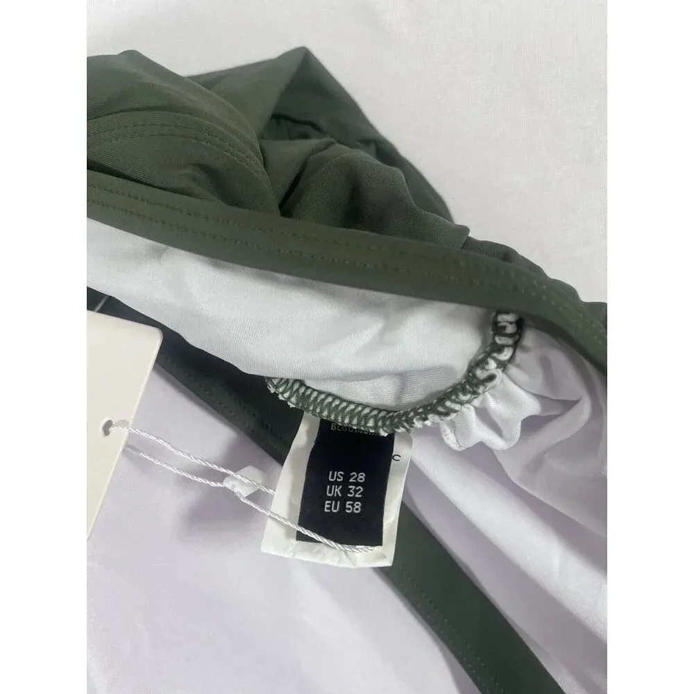 Bloomchic  Solid Halter Mesh Insert Knotted Back One Piece Swimsuit Size 28 NWT - Image 5