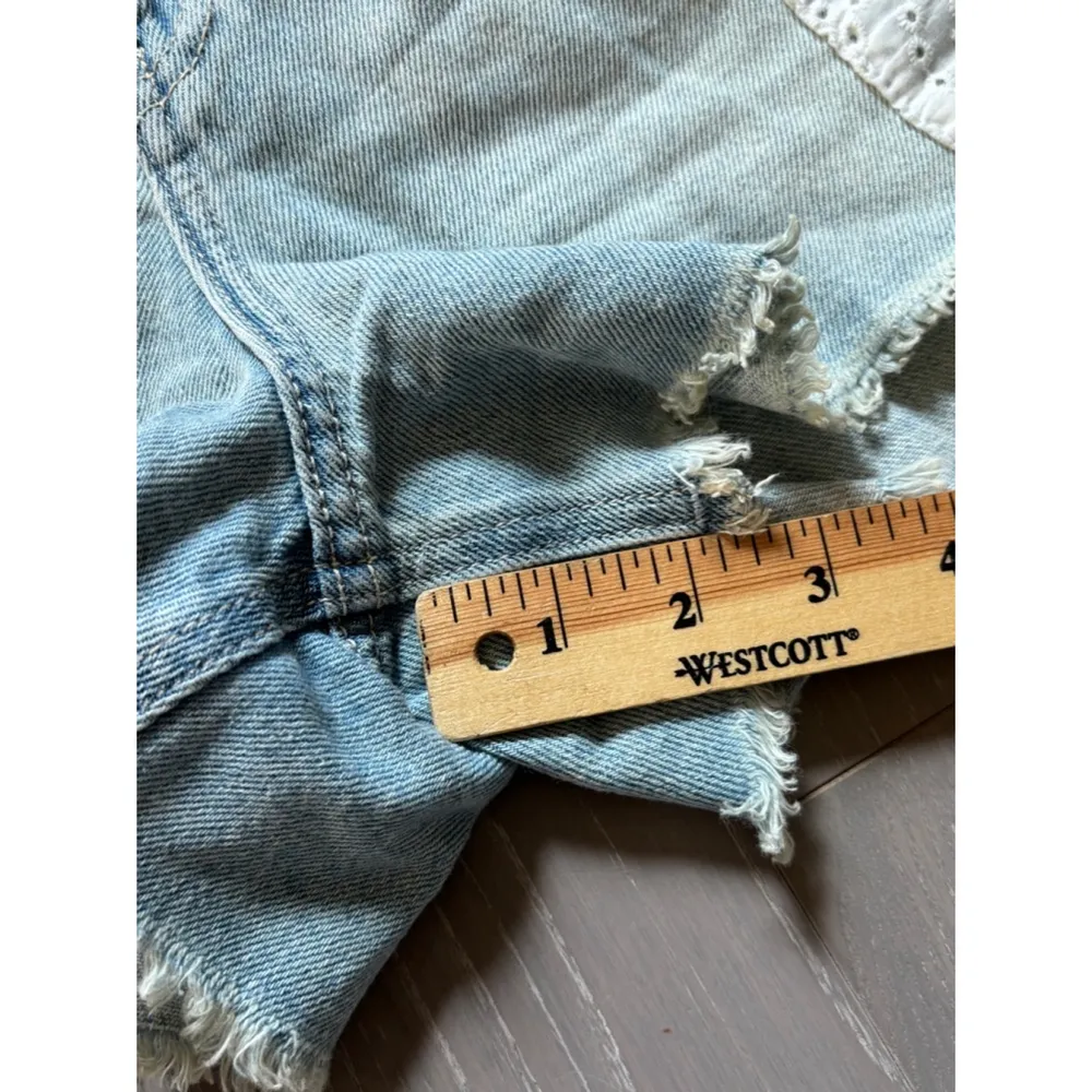 HOLLISTER Curvy Ultra High-Rise‎ Patchwork Vtg Relaxed Mom Short sz 1 Festival - Image 8