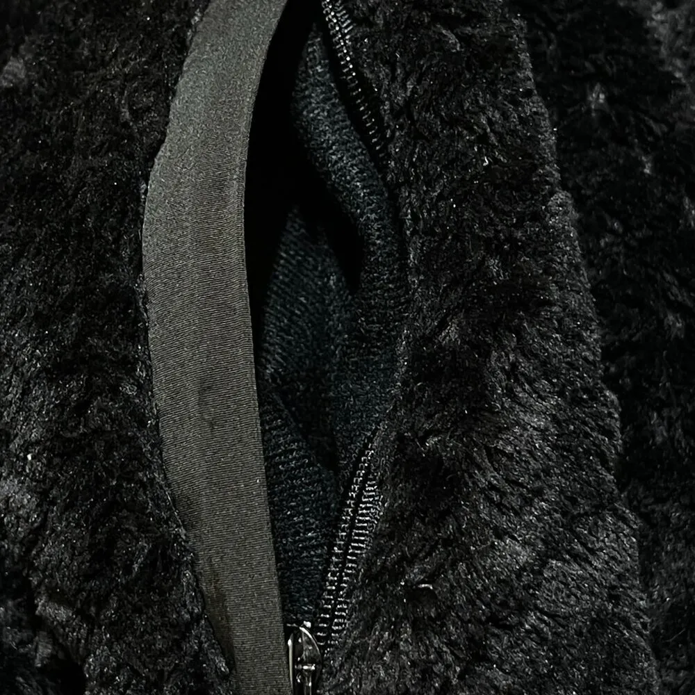 Simply Southern Women's Pullover Sweatshirt Fuzzy Teddy Bear Black Mock Neck M - Image 6