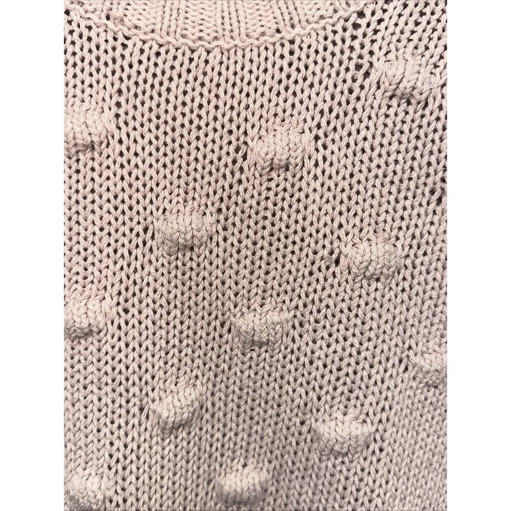 Vince Camuto Womens‎ Sweater Knit Pom Pom Long Sleeve Blush Pink Size L - Image 3