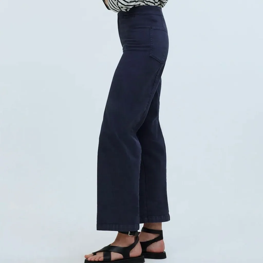NWT Madewell Women's Emmett Wide-Leg Crop Pant Welt Pocket Size 33 Ink - Image 2