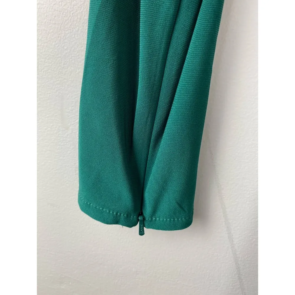 Mac Duggal Emerald Ruched Jersey Drop Shoulder Foldover Gown Size 2 $358 26570 - Image 10
