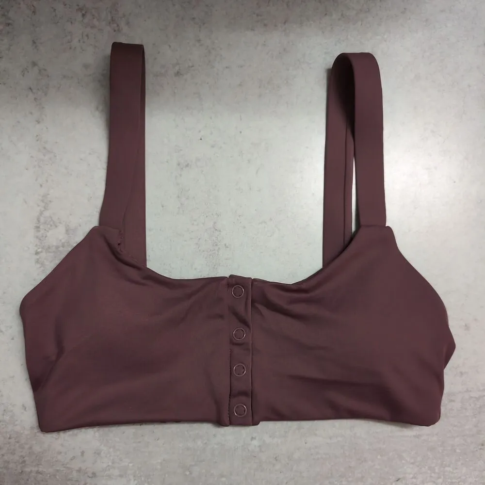 Andie Swim The Snap Scoop Top Cactus Flower Strappy Solid Bikini Top L New - Image 2