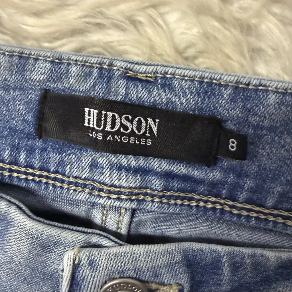 Hudson Los Angeles Straight Leg Jeans Size 8 Medium Wash - Image 6
