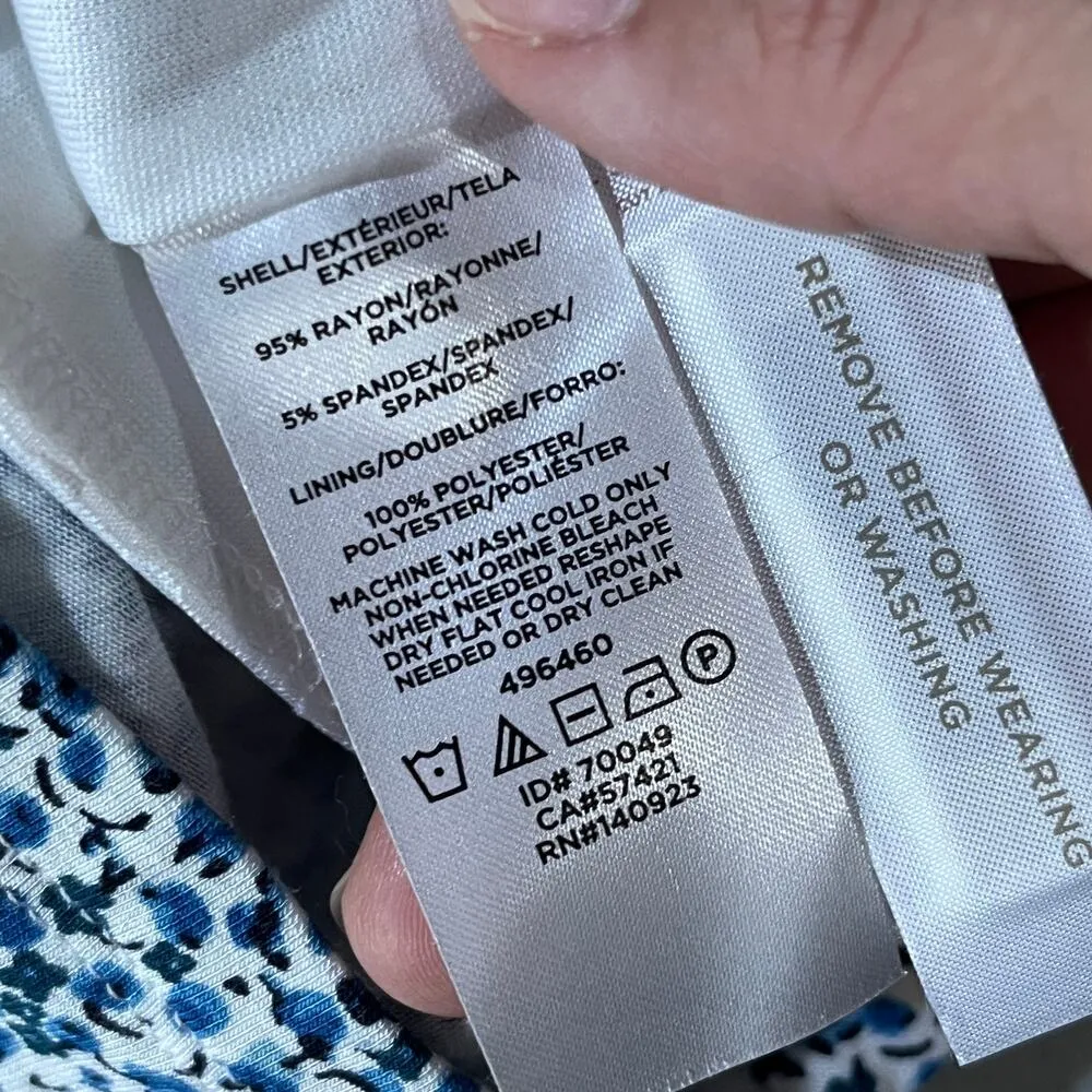 Loft Women's Side Knot Floral Ditsy Print Crewneck Jersey Midi Dress Size XL NWT - Image 4