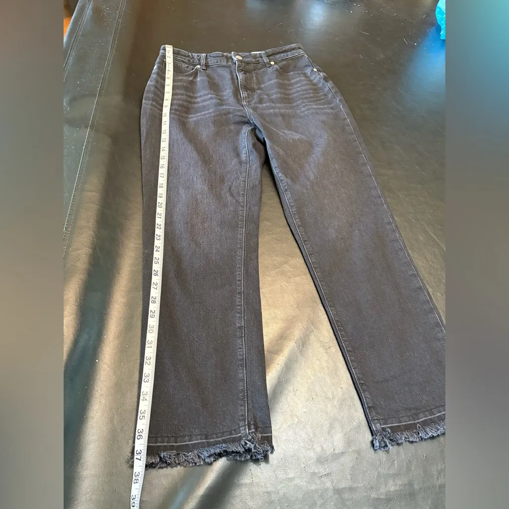 LOFT Women's Straight HighRise Curvy Fit  Jeans w/ frayed bottoms size 26 NWT - Image 15