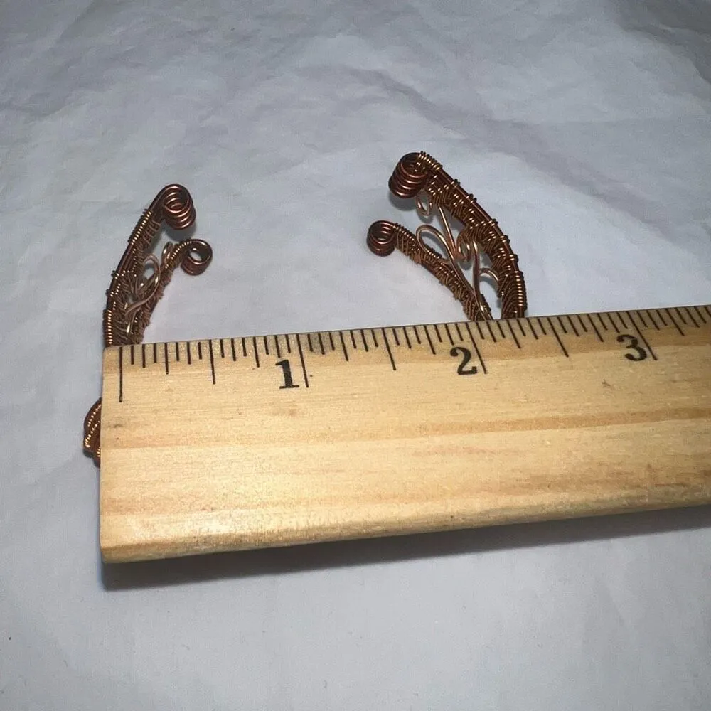 Multi Colored Copper Wire Braided Artisan Cuff‎ Bracelet Red - Image 6