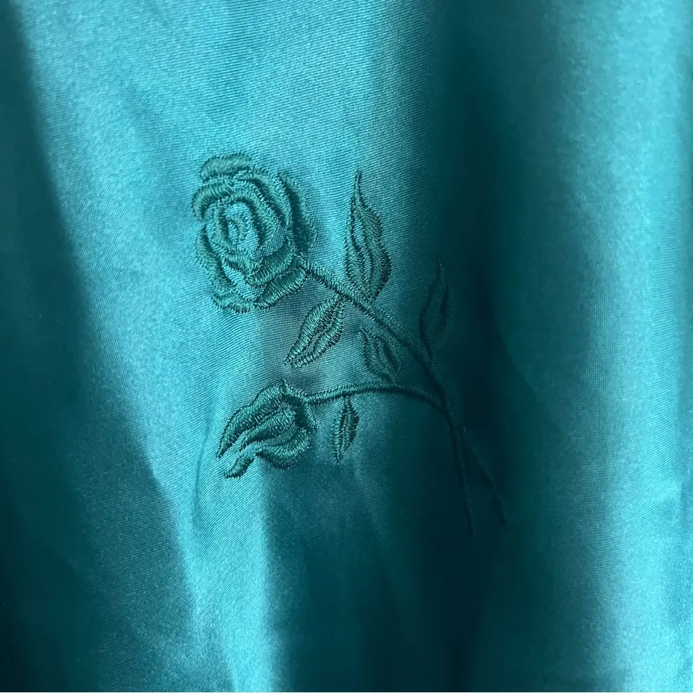 Vintage Inner Mode Emerald Flower Chemise Green Size M - Image 5