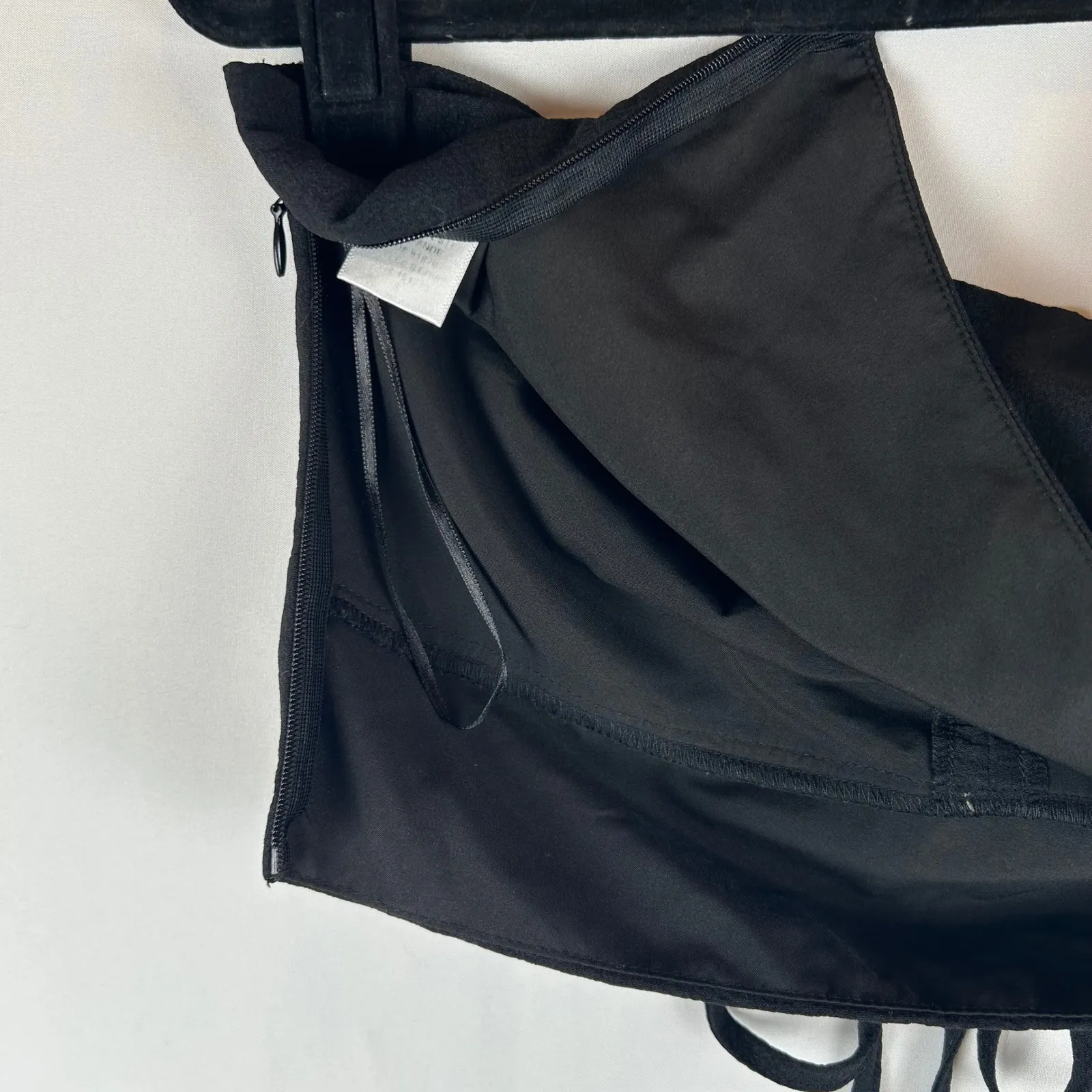 LE LIS COLLECTION Black Ruched Drawstring Bandeau Tube Crop Top S - Image 7