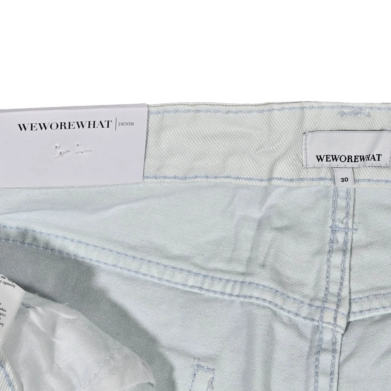 WEWOREWHAT Kick Flare Jeans Size 30 Stretch Denim Super Bleached - Image 7