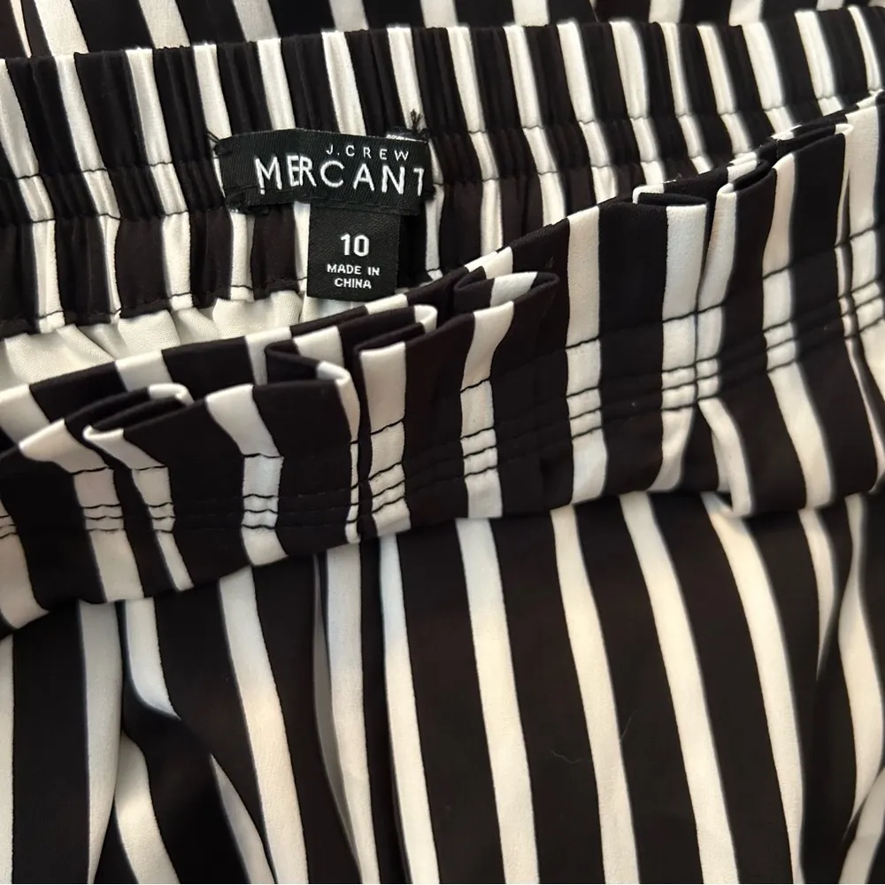 J. Crew Mercantile Womens Size 10 High Waisted Black White Striped Pleated Skirt - Image 5