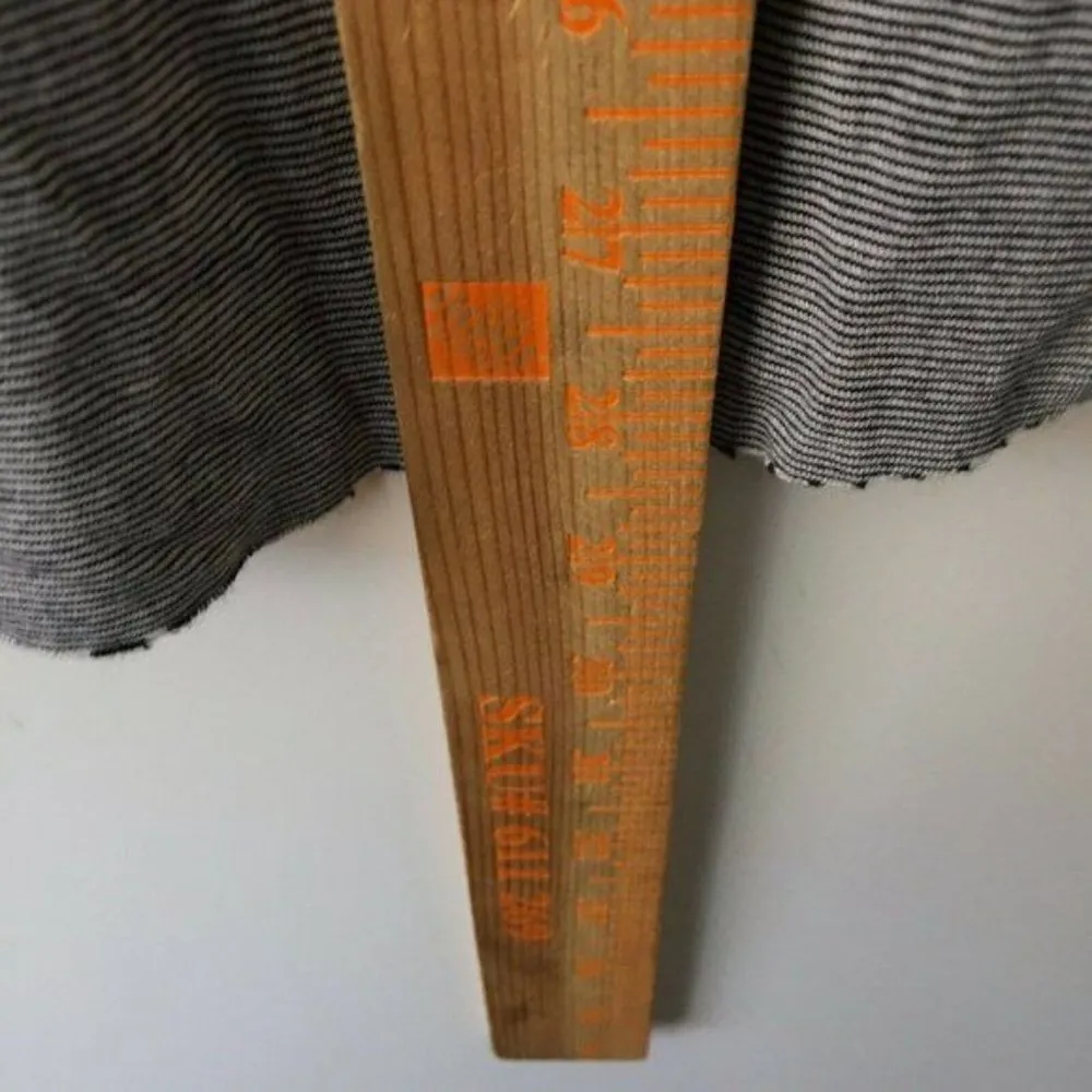 Melrose and Market Striped Top Shirt Tee T Ladies Short Sleeve Cotton Women Gray - Image 6