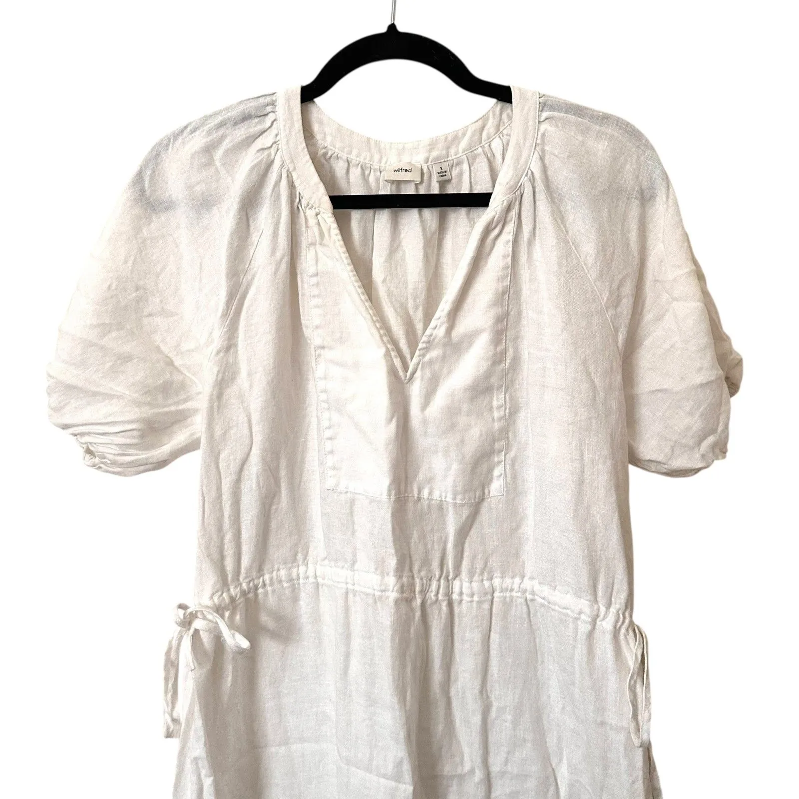 ARITZIA Wilfred Decadence Linen Midi Dress‎ White Small - Image 3