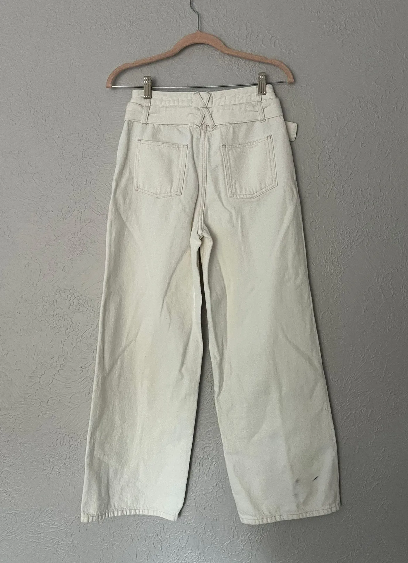 Closed Denim x-press cream high waisted wide leg belted stitch crease jeans 23 - Image 11